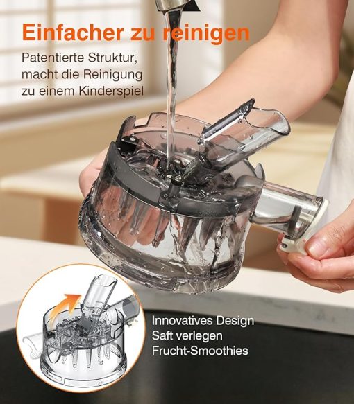 Entsafter, kein Vorschneiden von Obst und Gemüse nötig Entsafter, Saftreinheit bis zu 99,6%, 1,5 Liter - Image 8