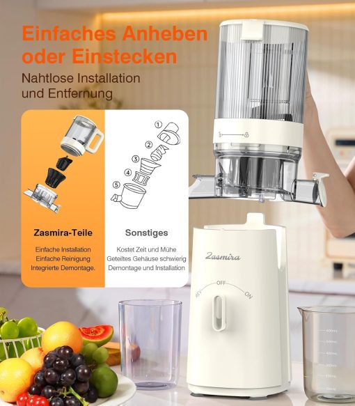 Entsafter, kein Vorschneiden von Obst und Gemüse nötig Entsafter, Saftreinheit bis zu 99,6%, 1,5 Liter - Image 5