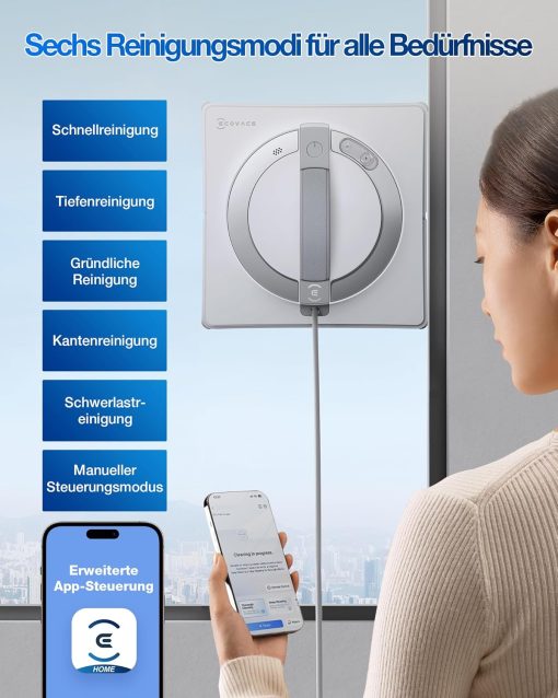 Fensterputzroboter, 3-Düsen-Wassersprüher, 10-stufiges Schutzsystem, stabiles Klettersystem - Image 8