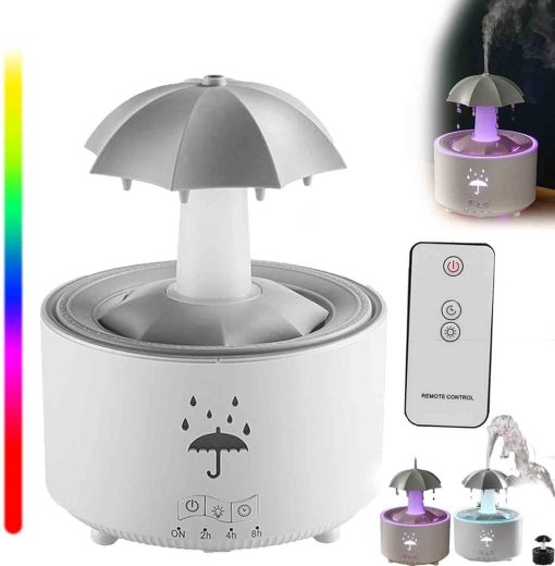 Umbrella Humidifier, Aromatherapy Diffuser, (with remote control) (white) - Image 2