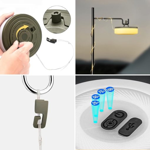 Camping fairy lights, rollable, 10m camping light string, USB port - Image 5