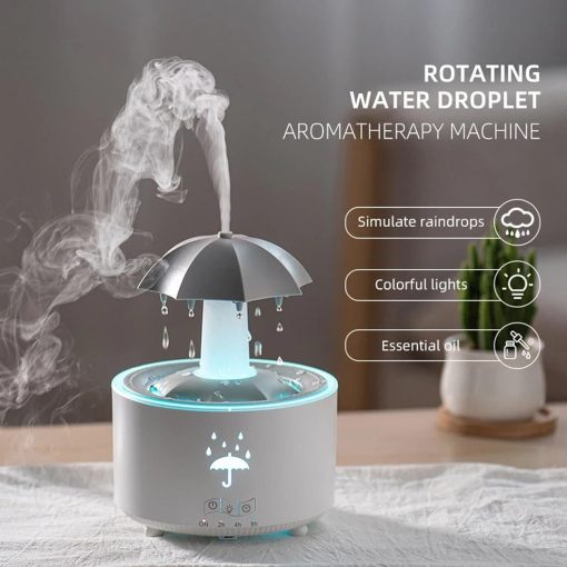 Umbrella Humidifier, Aromatherapy Diffuser, (with remote control) (white) - Image 6