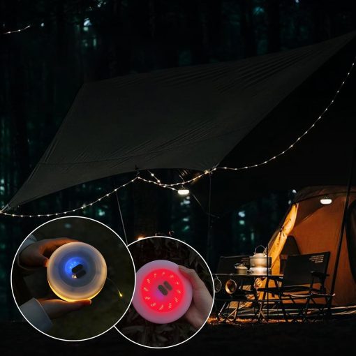 Camping fairy lights, rollable, 10m camping light string, USB port - Image 6