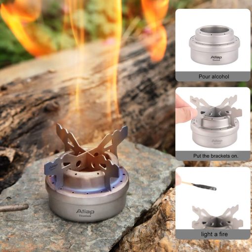 Titanium Alloy Alcohol Stove Mini Camping Stove - Image 9