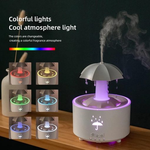 Umbrella Humidifier, Aromatherapy Diffuser, (with remote control) (white)