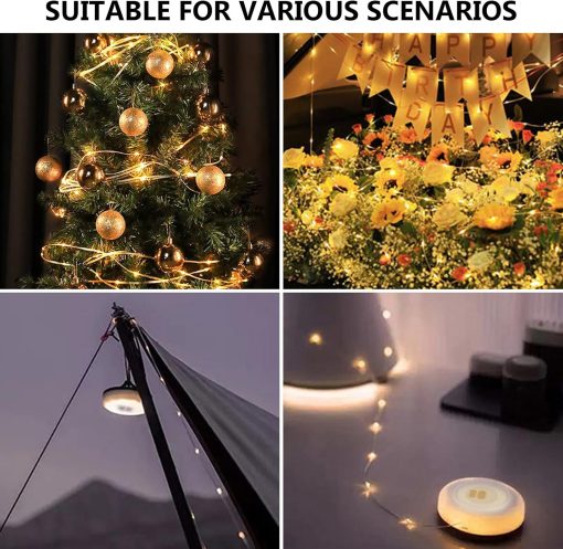 Camping fairy lights, rollable, 10m camping light string, USB port - Image 4