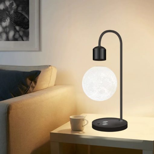 Levitating Moon Led Lamp With Wireless Phone Charger - Image 2