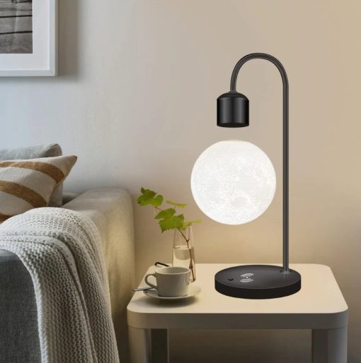 Levitating Moon Led Lamp With Wireless Phone Charger